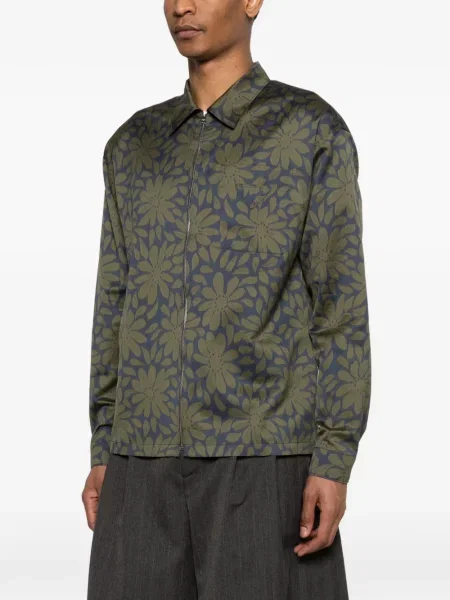 Cămașă Prada cu model floral verde