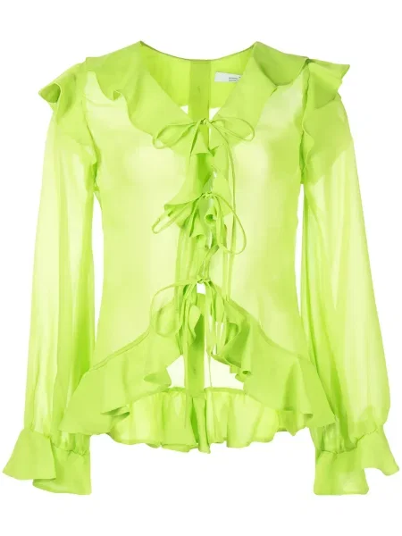 Bluzka Rokh z falbankami zielona