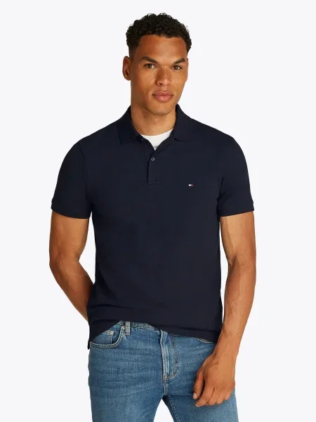 Tommy Hilfiger Tricou polo Vertical Bleumarin albastru