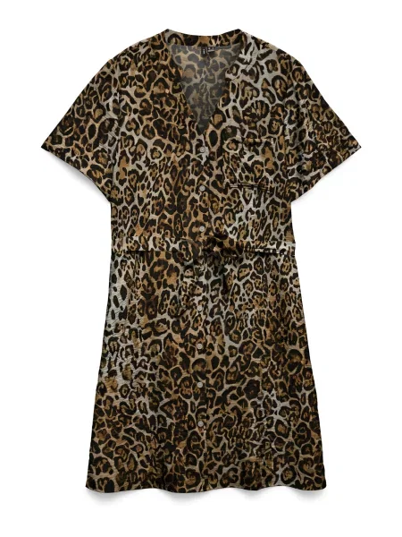 VERO MODA Rochie tip bluză VMJOSIE ecru / maro negru