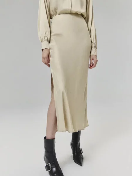 Спідниця Answear Lab maxi пряма бежевий