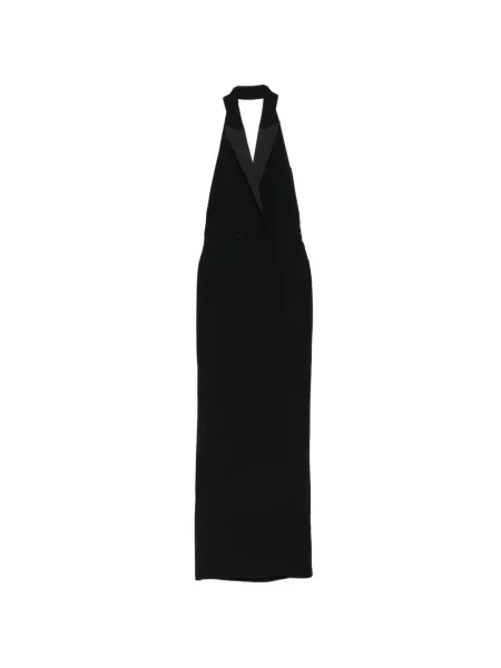 Rochie Patrizia Pepe cu gât halter cu rever negru