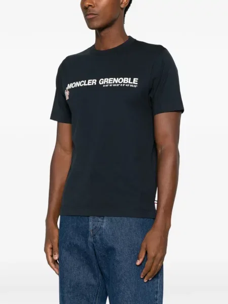 Tricou Moncler Grenoble cu imagine albastru