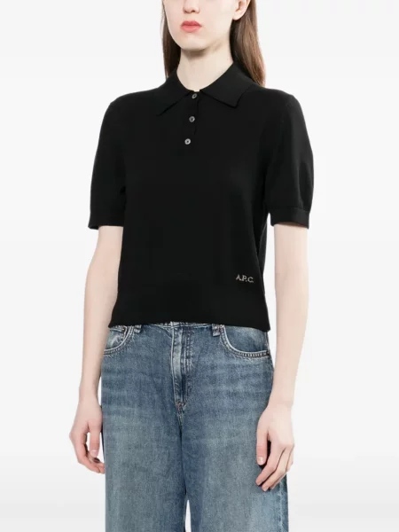 Top A.p.c. cu broderie negru