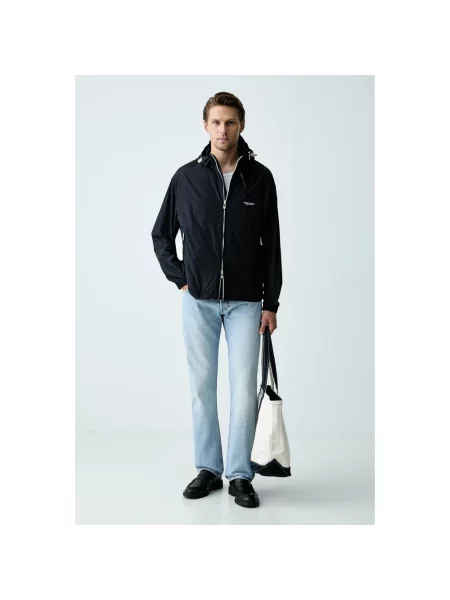 Armani Exchange krótka kurtka niebieska