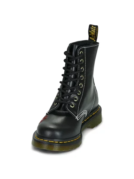 Pantofi Dr. Martens cu model floral negru