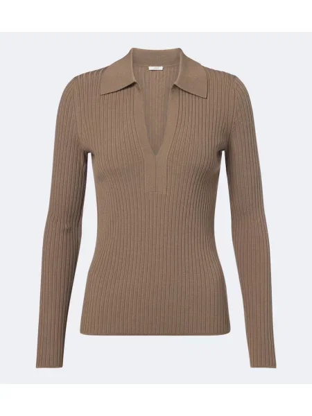 Tricou polo Joseph de lână bej