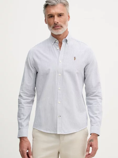 U.S. Polo Assn. cămașă pentru bărbați din Oxford Stripe albastru