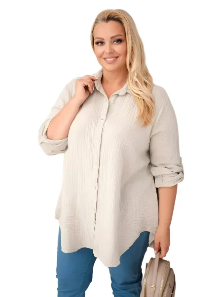 Kesi Włoski mušelínová košile Plus Size béžová