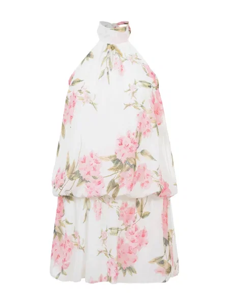Rochie verde / roz deschis alb