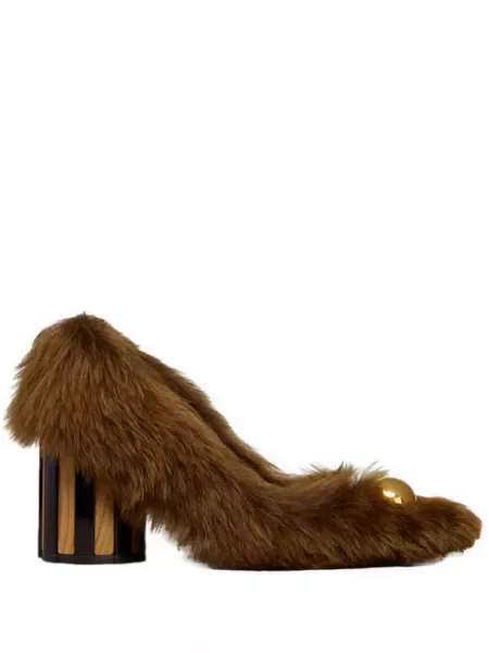 Pantofi cu toc Ami Paris cu vârf ascuţit maro