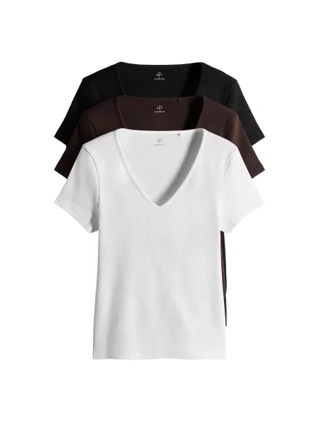 The Set Tricou ciocolatiu / negru alb