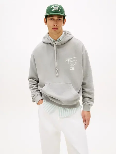 Tommy Jeans Mikina sivá biela