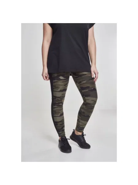 Leggings Urban Classics cu dungi negru
