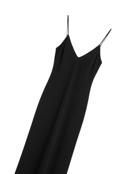 V-nyakú ruha Black Label fekete