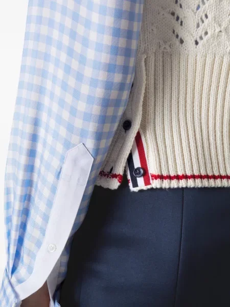 Vestă Thom Browne de lână alb