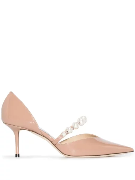 Lodičky Jimmy Choo s perlami růžové