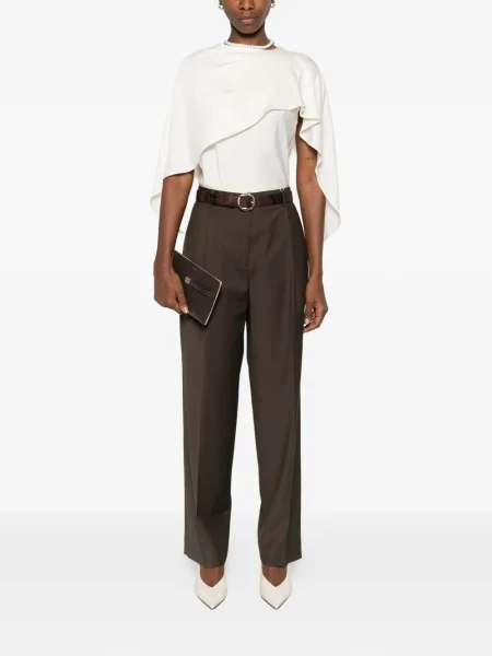 Pantaloni Toteme plisate maro