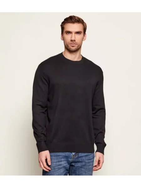 Armani Exchange Pulover cu adaos de mătase negru