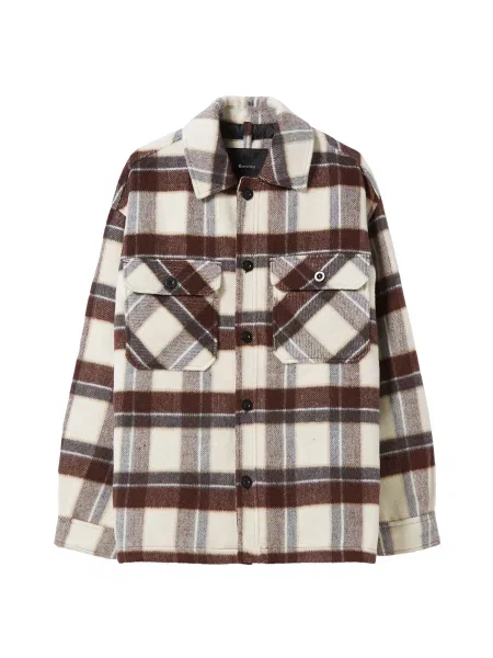 Bershka Prehodna jakna temno rjava / bordo bela