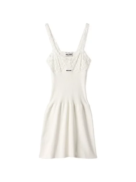 Rochie Miu Miu din dantelă alb