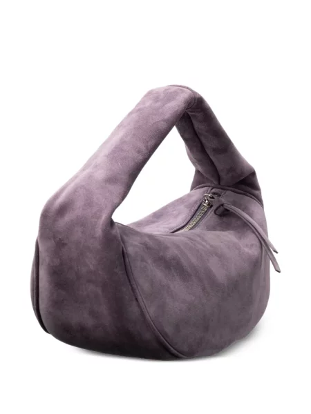 Geantă By Far din piele de căprioară violet