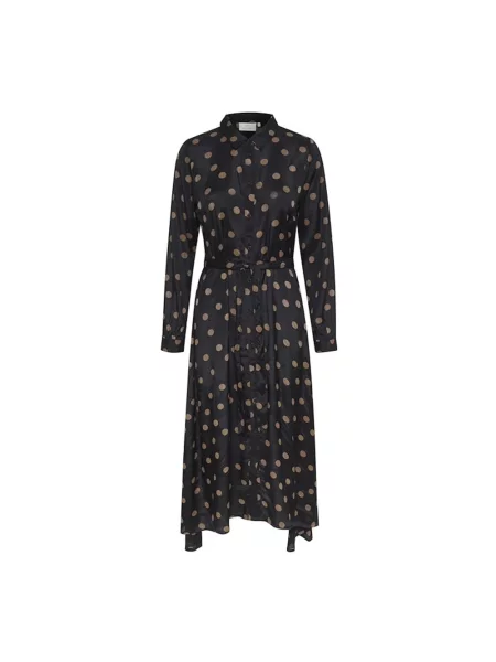 Lniana sukienka Kaffe czarna