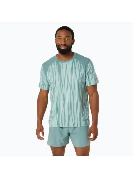 Мъжка тениска за бягане ASICS Road All Over Print Top light celadon/целадън синьо