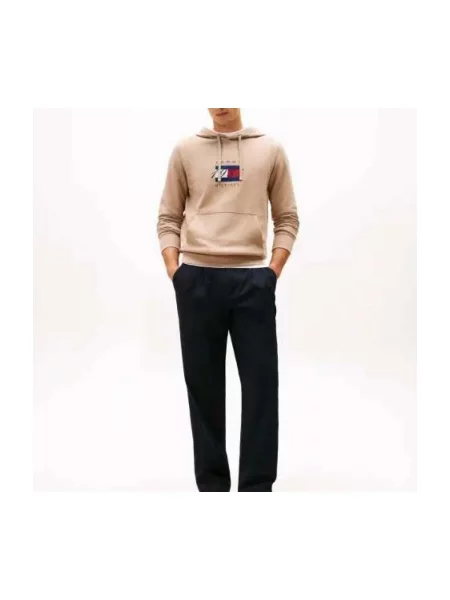 Geacă Tommy Hilfiger cu glugă maro
