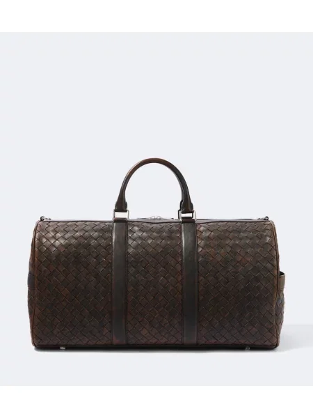 Кожена чанта Bottega Veneta кафяво