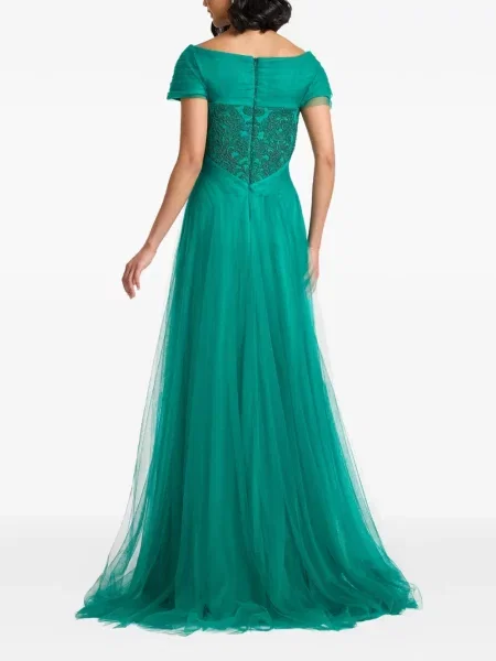 Rochie maxi Tadashi Shoji din dantelă verde