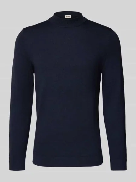 Sweter z dzianiny z czystej żywej wełny model ‘ARWON’ Drykorn niebieski