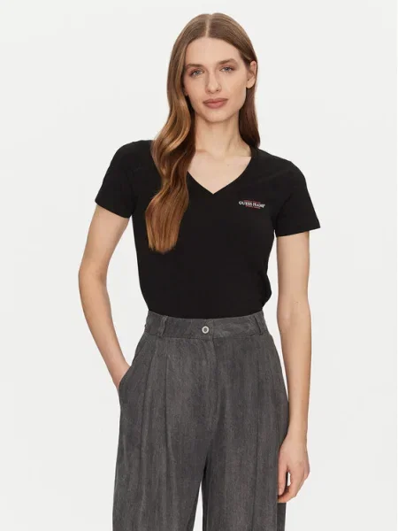 Guess Jeans Tricou Negru alb