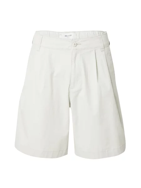 HOLLISTER Kalhoty se sklady v pase světle šedá