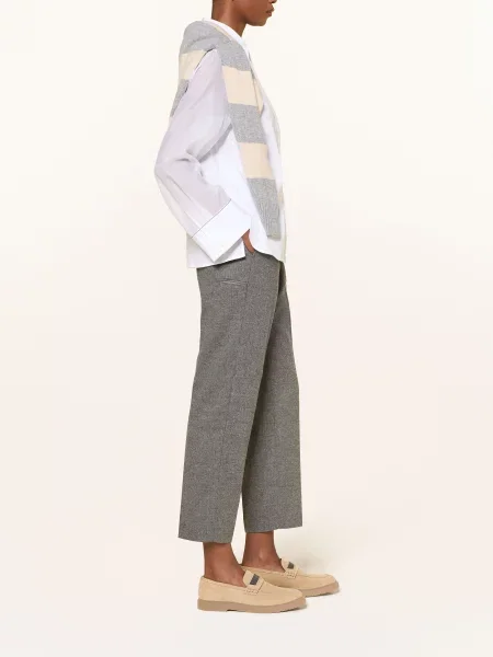 Flanelové culottes Peserico s kamínky šedé