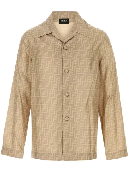 Копринена риза Fendi с принт