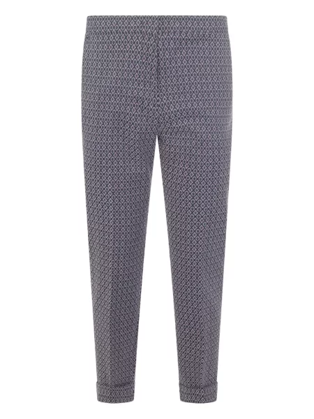 Pantaloni Etro din jacard albastru