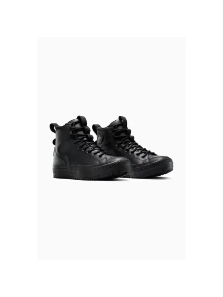 Lniane botki Converse czarne