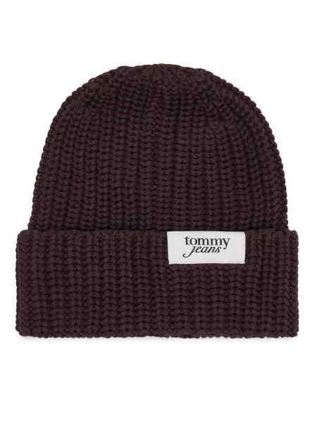 Tommy Jeans Căciulă ciocolatiu / alb maro