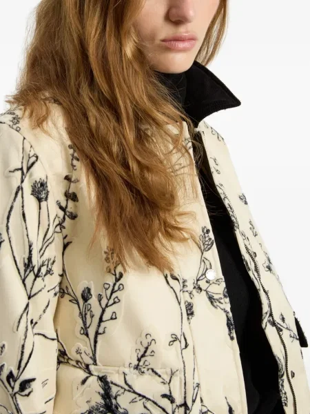 Geacă Woolrich de catifea cu model floral cu imagine
