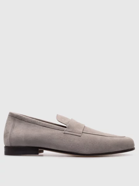 Замшевые лоферы Enrico Mandelli серые