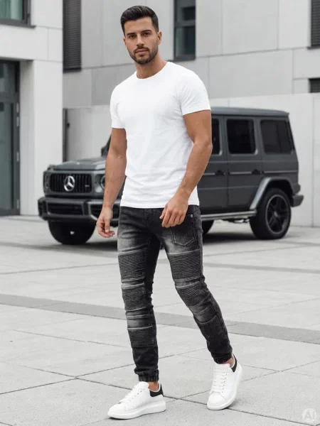 Spodnie jeansowe joggery Dstreet czarne