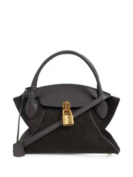 Geantă shopper Balmain din piele de căprioară negru
