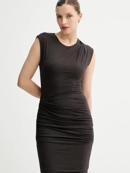 Guess sukienka JOLIE mini dopasowana brązowy