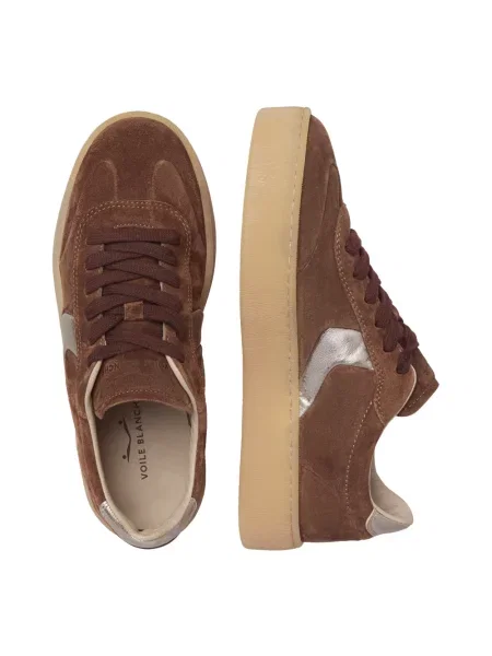Sneakersy Voile Blanche skórzane brązowe