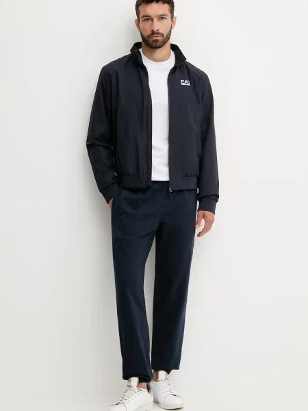 Спортивні штани Emporio Armani з аплікацією синій