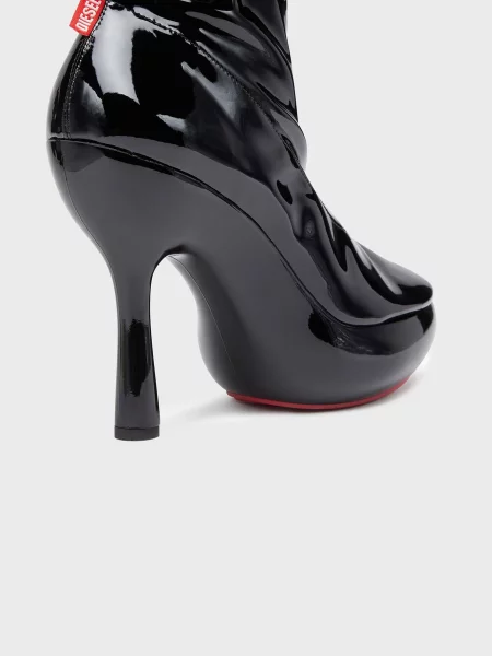 Стрейчевые ботильоны Diesel на платформе черные