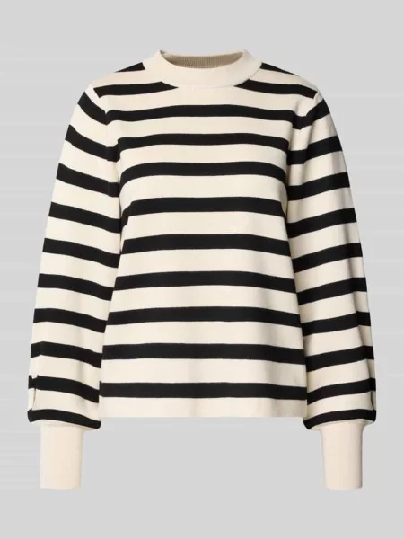 Sweter z dzianiny z prążkowanymi wykończeniami Jake*s Collection biały