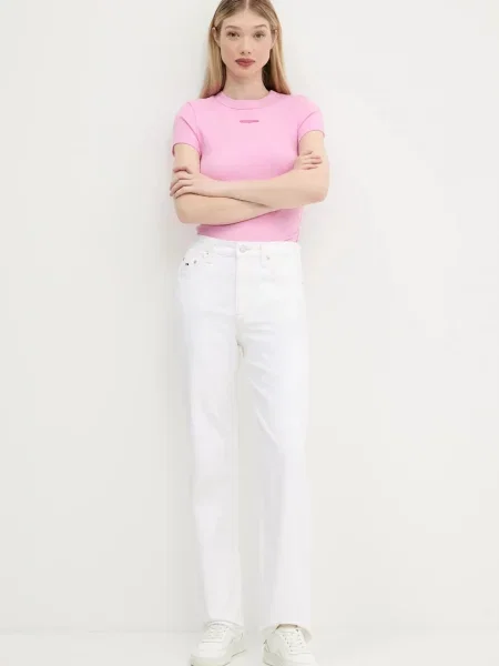 Tommy Jeans Dżinsy o prostym kroju Layla Kobiety jednolity biały