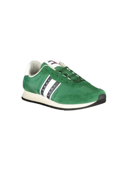 Sandały Tommy Jeans skórzane casual zielone